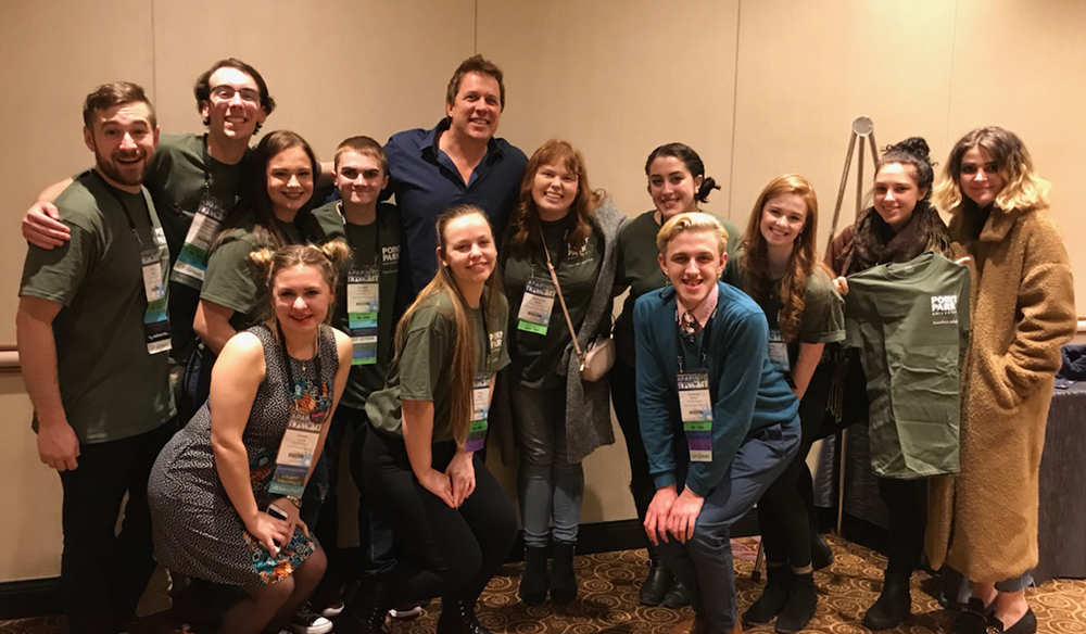 Pictured are SAEM students with Mike Super at the APAP conference. | Photo by David Rowell